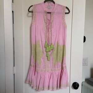 Fransella Pink and Green Mini Dress